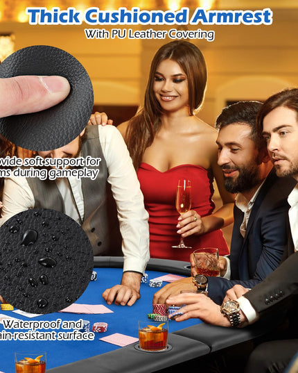 Giantex 84" x 42" Poker Table Top, 10 Player Oval Triple-Fold Blackjack Poker Card Table Topper w/Carrying Bag