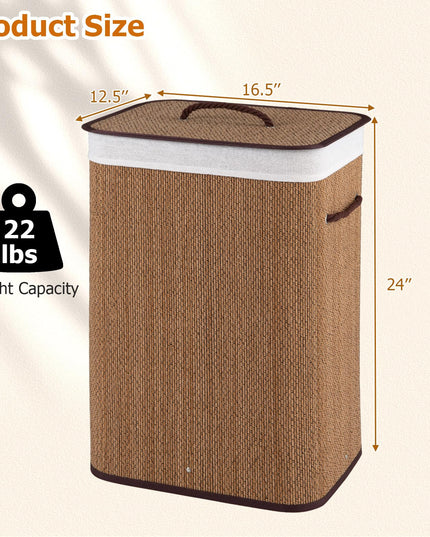 Giantex 19 Gal Bamboo Laundry Hamper with Lid