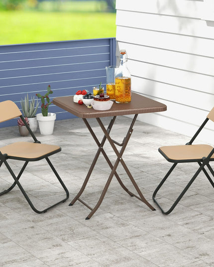 Giantex 23.5" Square Folding Table, HDPE Foldable Patio Bistro Table for 2-4, Indoor Outdoor Use