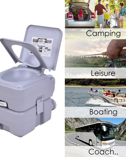 Portable Toilet 5.3 Gallon with T-Shaped Flush System