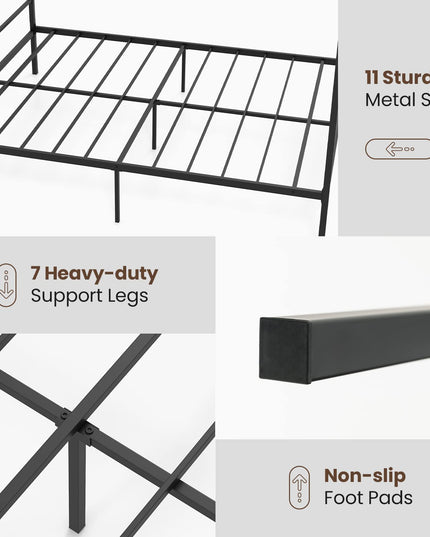 Giantex Full Size Metal Canopy Bed Frame, Modern Platform Bed Frame with 4 Poster & Headboard