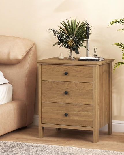 Giantex Nightstand with 3 Drawers for bedroom