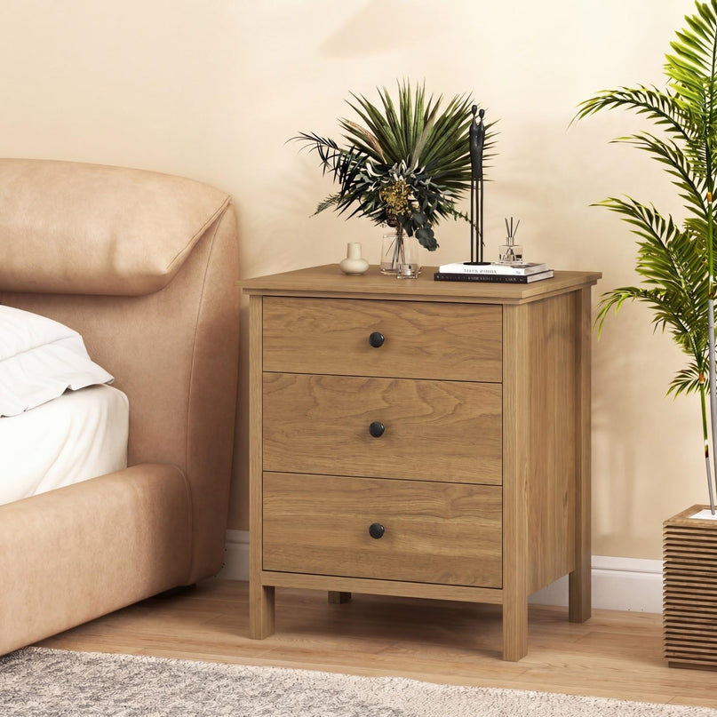 Giantex Nightstand with 3 Drawers for bedroom