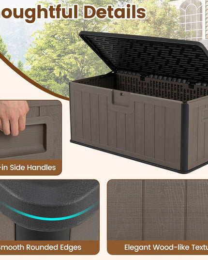 Giantex 100 Gallon Deck Box with Lockable Lid for Patio Furniture Cushions