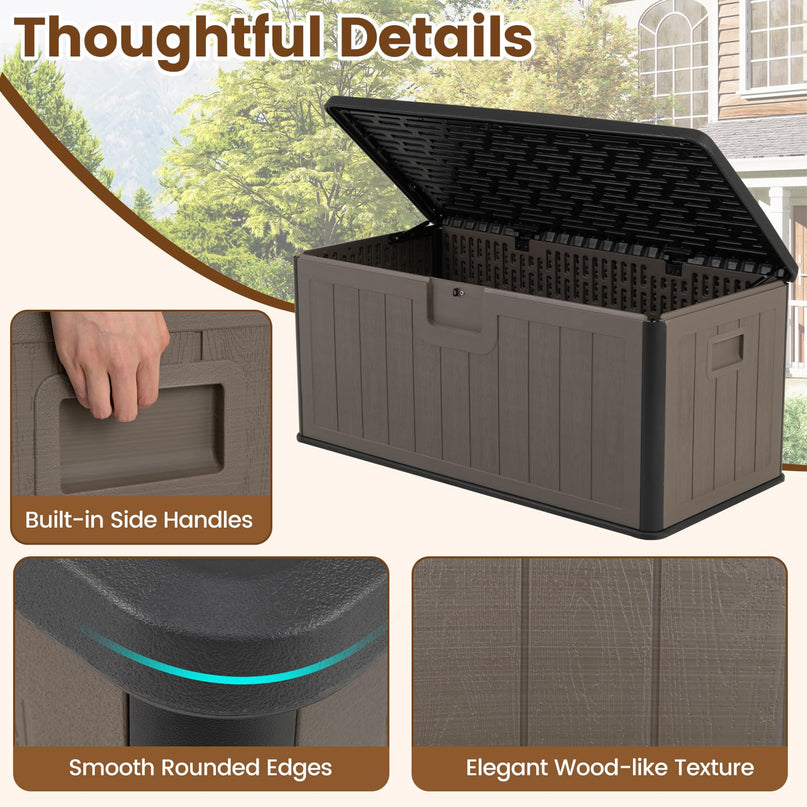 Giantex 100 Gallon Deck Box with Lockable Lid for Patio Furniture Cushions