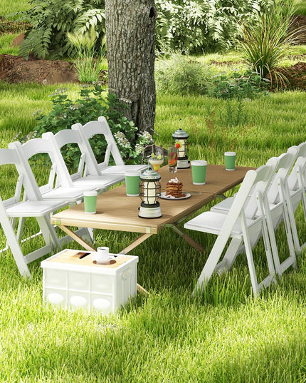 Giantex Folding Chairs with Padded Seat, All-Weather Resin Frame