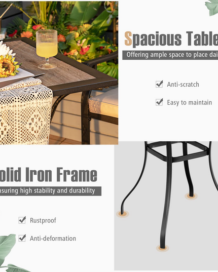 Patio Bar Table Outdoor Square Bistro Bar High Table
