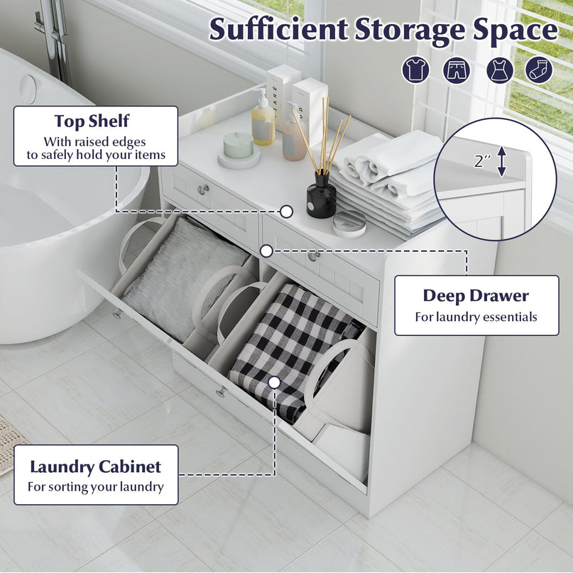 Meuble de rangement de salle de bain autoportant Giantex avec étagère