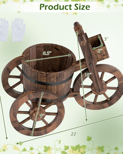 Giantex Support de plantes rustique en bois avec trou de drainage pour fleurs, herbes, légumes