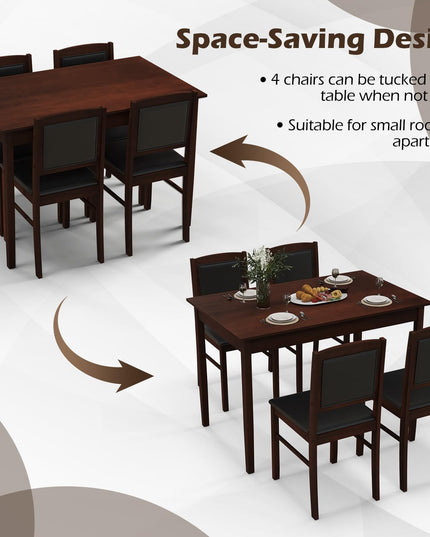 Giantex 5-Piece Dining Table Set for 4 - Breakfast Nook Table Set with Kitchen Table