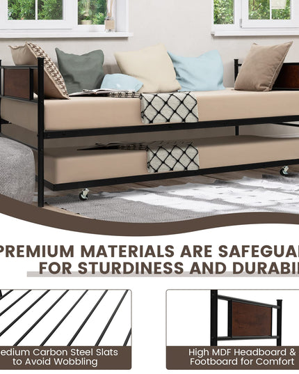 Giantex Twin Daybed with Pullout Trundle