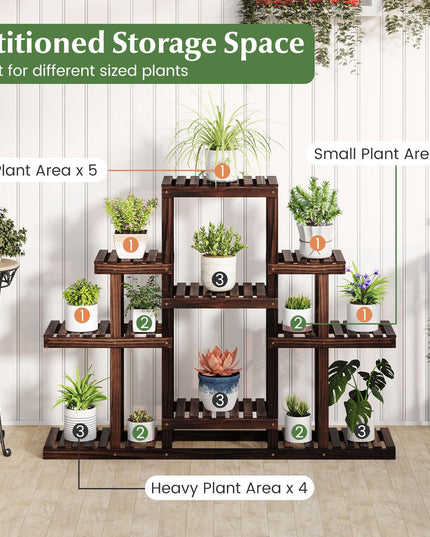 Giantex Plant Stand Indoor & Outdoor 6 Tier Wood Flower Pot Stand