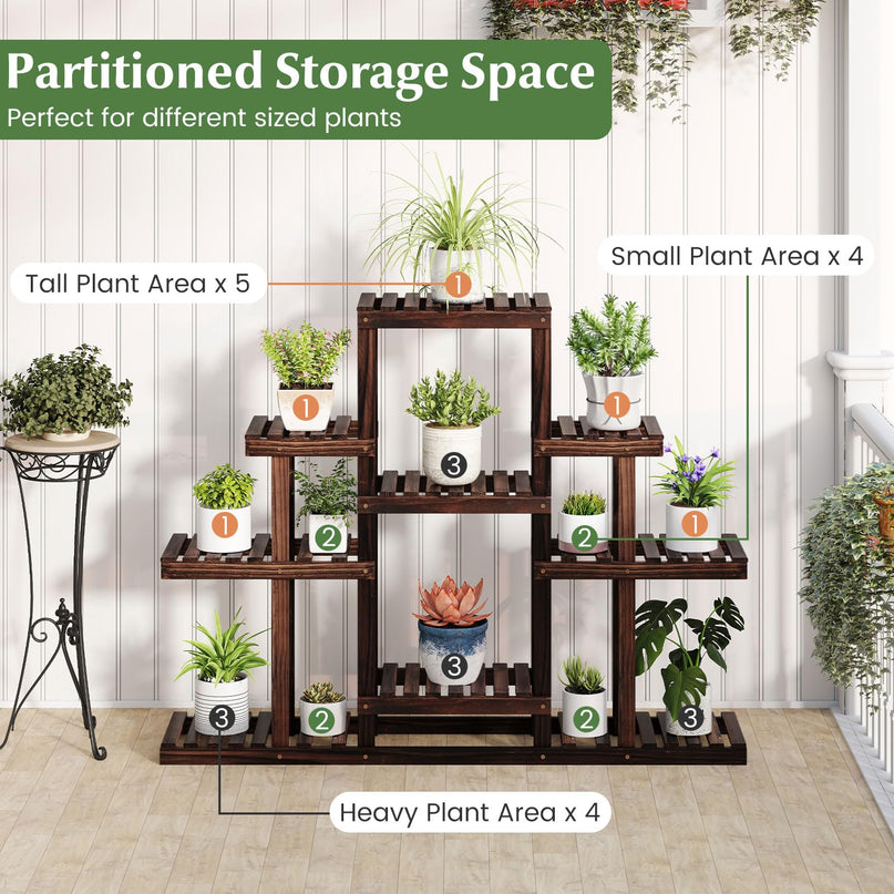 Giantex Plant Stand Indoor & Outdoor 6 Tier Wood Flower Pot Stand