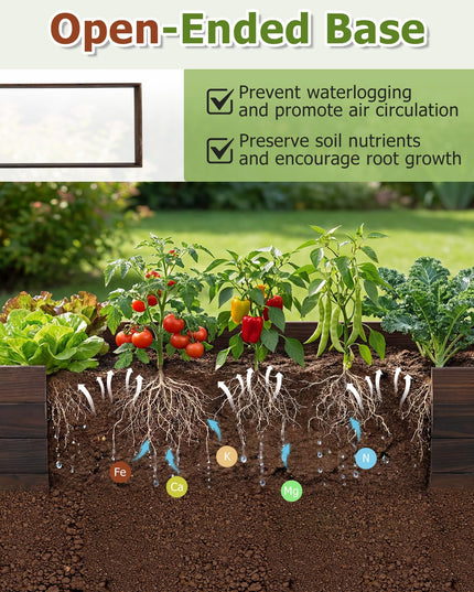 Giantex 45" x 23" Wooden Raised Garden Bed for Patio Yard Garden & Balcony