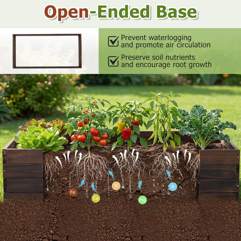 Giantex 45" x 23" Wooden Raised Garden Bed for Patio Yard Garden & Balcony