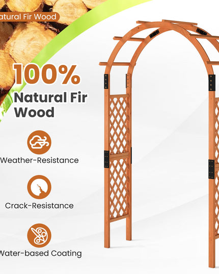 Giantex 7.7FT Wooden Garden Arbor Trellis