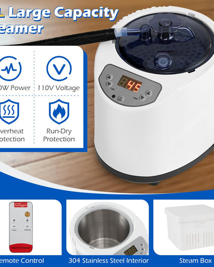 Tente de sauna portable Giantex pour le corps entier | Générateur de vapeur à chauffage rapide 3L/1200W