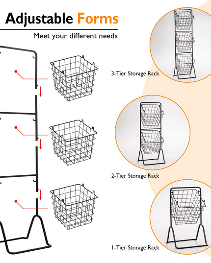 Giantex 3-Tier Wire Basket Stand