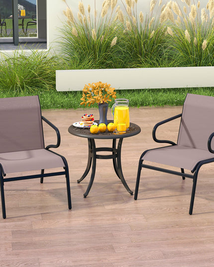 Giantex All Weather Patio Chairs with Ergonomic Backrests & Armrests