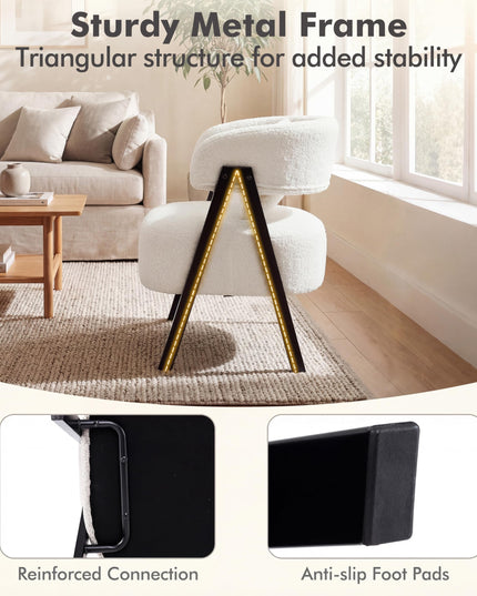Fauteuil d'appoint en forme de tonneau Giantex avec revêtement en fausse fourrure de lapin (1/2)