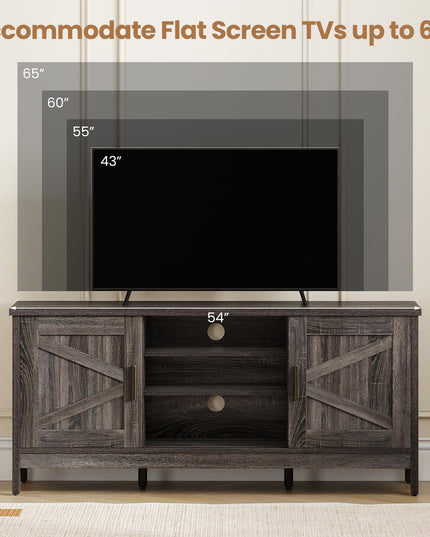 Meuble TV de ferme Giantex pour téléviseurs jusqu'à 65" avec 2 armoires de rangement