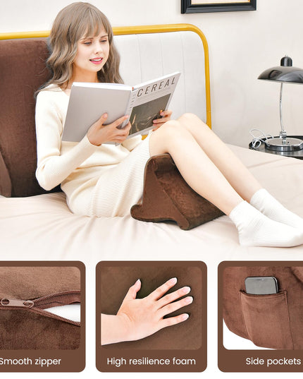 Giantex Bed Wedge Pillow for Sleeping, 7.5 Inch Triangle Pillow Wedge for Neck Back Leg Support
