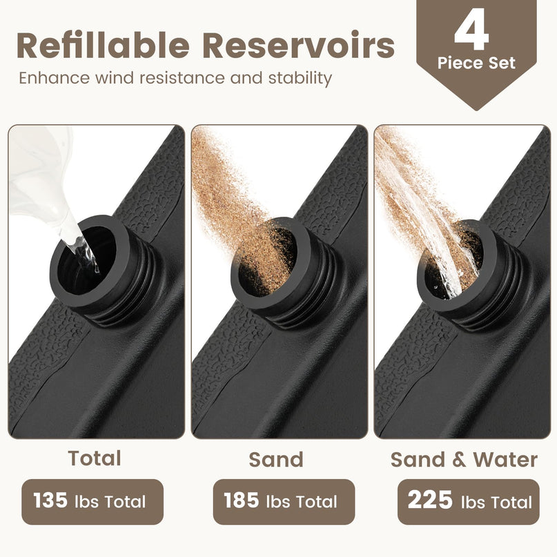 Giantex 225 lbs Fillable Patio Offset Umbrella Base
