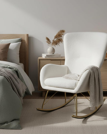 Giantex Rocking Chair Nursery Upholstered Glider Rocker