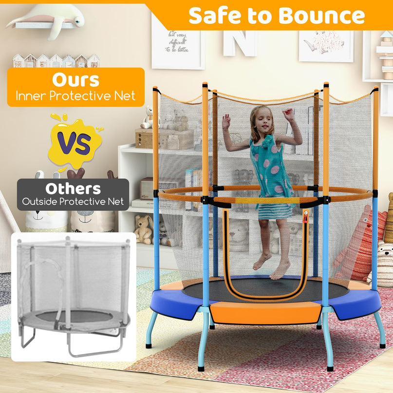 Giantex 48" Trampoline for Kids Toddler Trampoline with Safety Enclosure Net