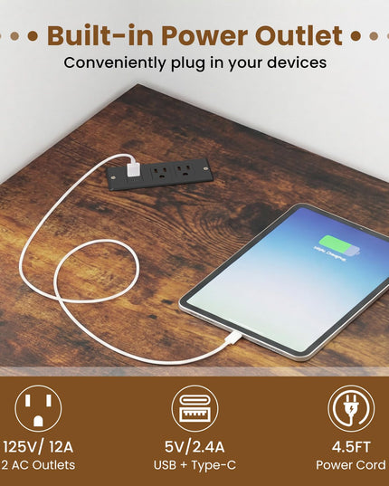 Bureau d'angle Giantex avec station de recharge
