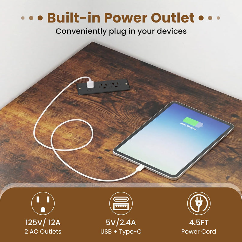 Bureau d'angle Giantex avec station de recharge