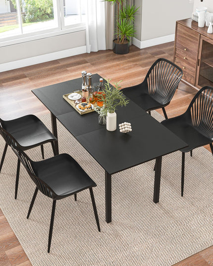 Giantex Black Dining Chairs Set of 4, Modern Kitchen Chairs w/Metal Legs