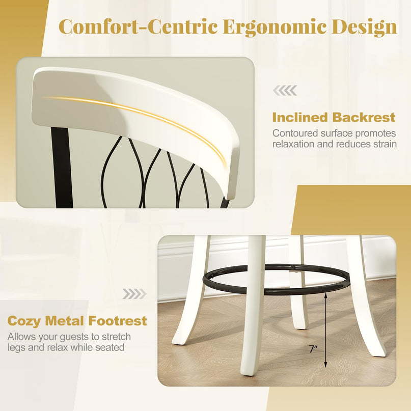 Giantex Bar Stools Set of 2/4 with Footrest for Kitchen Island & Pub