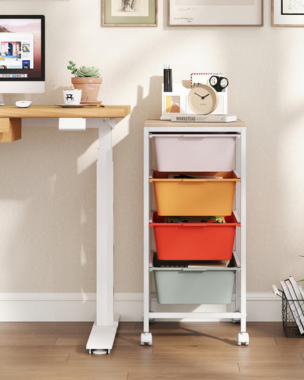 Giantex Rolling Storage Cart with 4 Drawers Utility Cart（28"H）