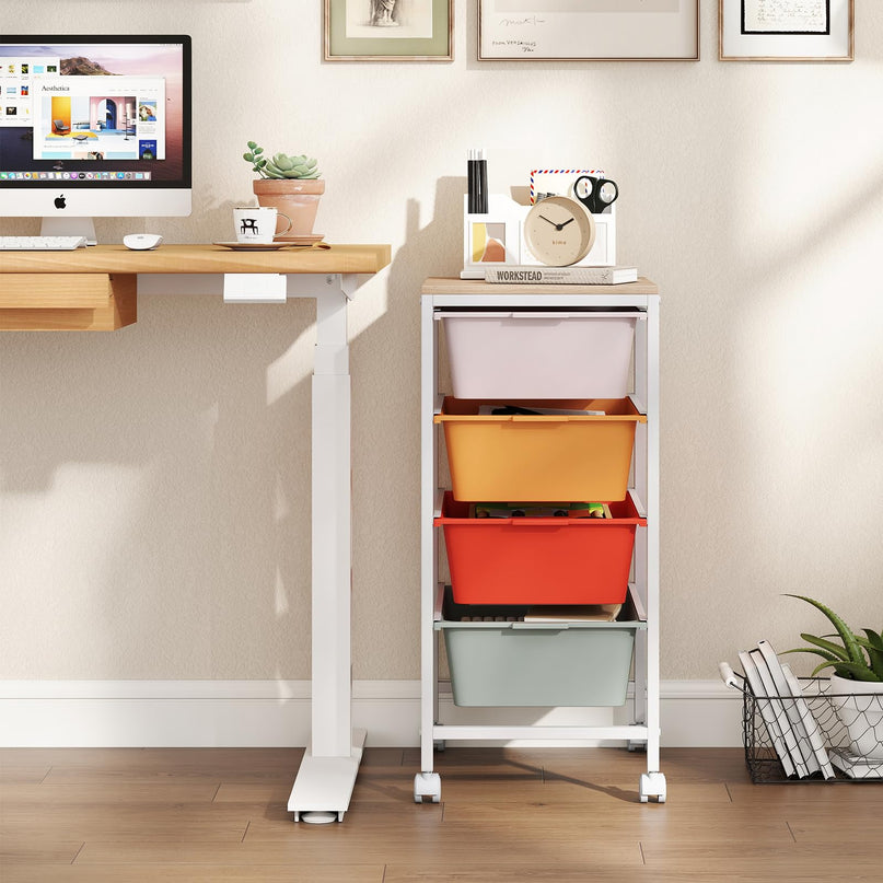 Giantex Rolling Storage Cart with 4 Drawers Utility Cart（28"H）