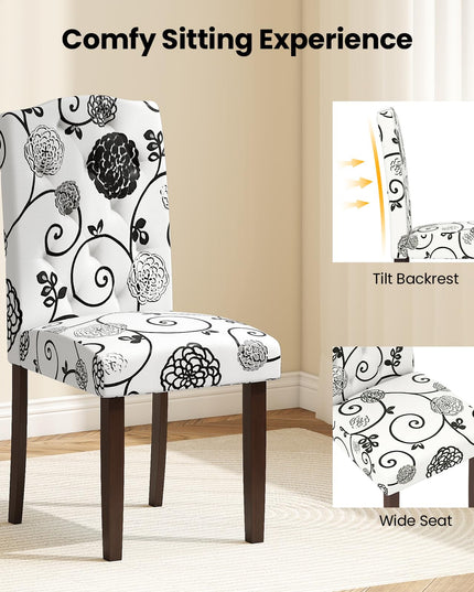 Giantex Tufted Dining Chairs Set of 2/4 Upholstered Kitchen Chair（18" x 22.5" x 37"）