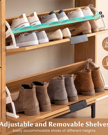 Giantex Large Shoe Storage Cabinet w/ 4 Flip Drawers for Hallway