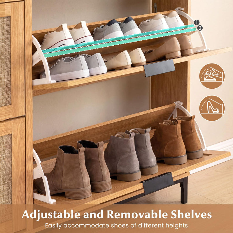Meuble à chaussures géant Giantex avec 4 tiroirs basculants pour couloir