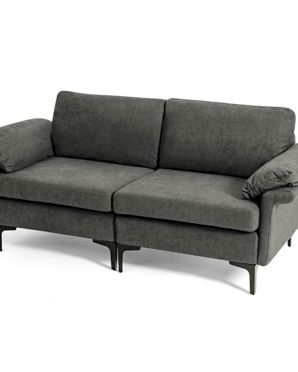Giantex 72.5" L Loveseat, 2-Seat Sofa Couch with Removable Armrest Pillows