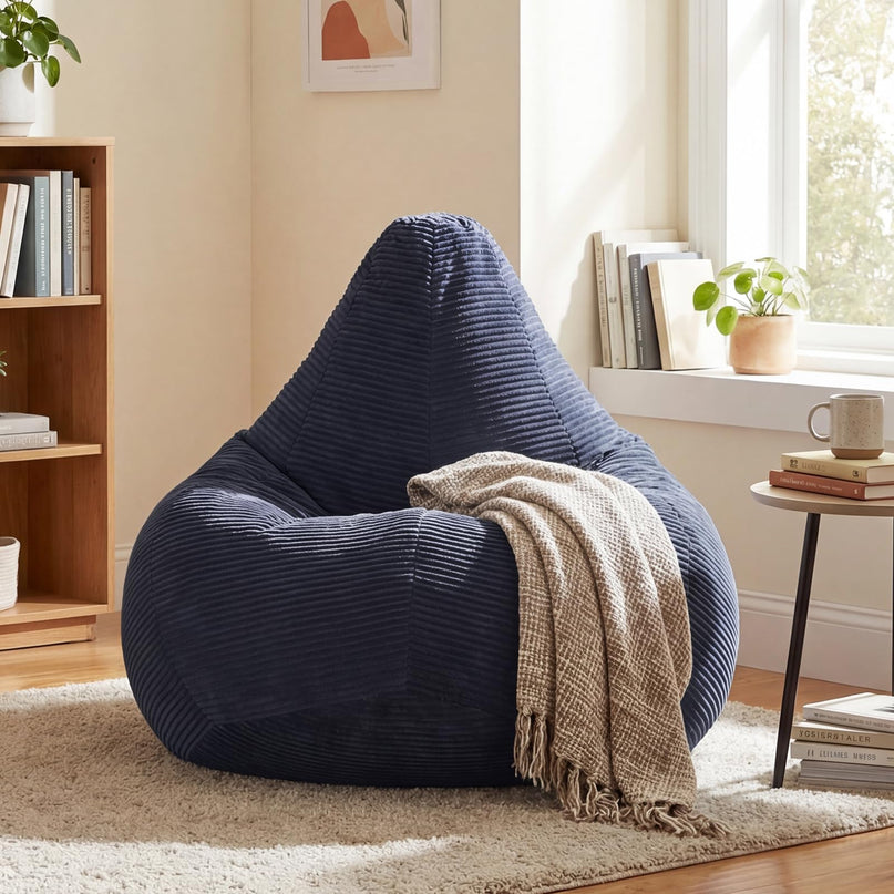Giantex Bean Bag Chair for Adults with Skin-Friendly Corduroy Cover & Soft Sponge Filling