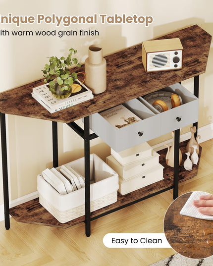 Giantex 51" Console Table with 2 Drawers with Open Storage Shelf