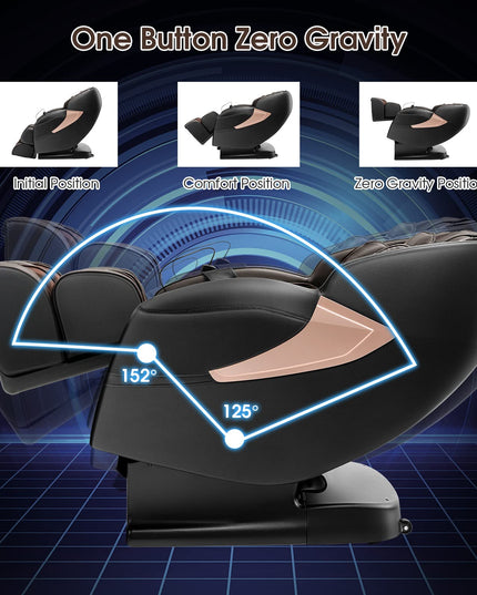 Giantex Massage Chair Full Body - Zero Gravity SL-Track Electric Massage Recliner with Voice Control, Blue-Tooth Speaker