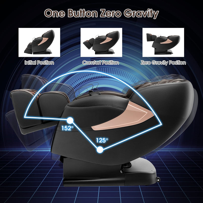Giantex Massage Chair Full Body - Zero Gravity SL-Track Electric Massage Recliner with Voice Control, Blue-Tooth Speaker