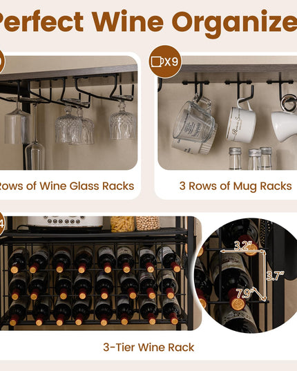 Giantex Wine Rack Freestanding Floor Wine Bar Cabinet