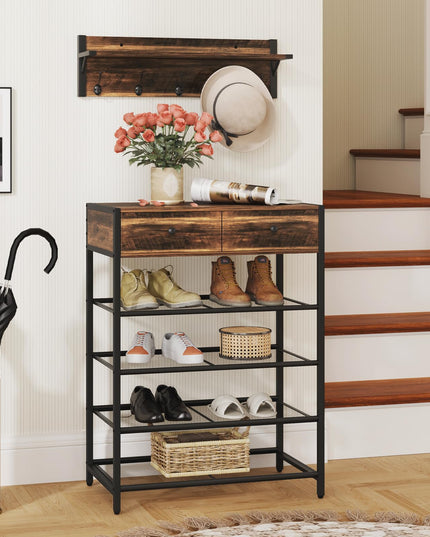 Giantex Coat Rack Shoe Stand Set