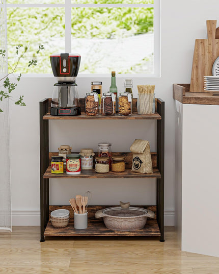 Giantex 3-Tier Bookshelf, Industrial 32" Tall Small Book Shelf with Adjustable Shelves