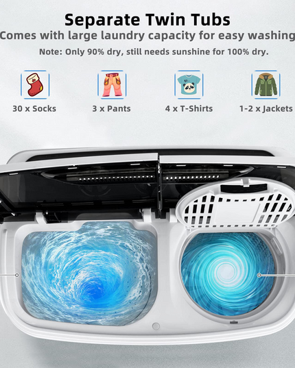 Giantex Portable Washing Machine, 13lbs Mini Twin Tub