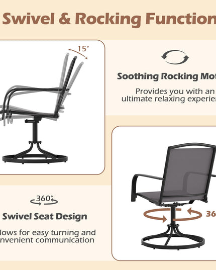 Giantex Outdoor Swivel Chairs Set of 2/4