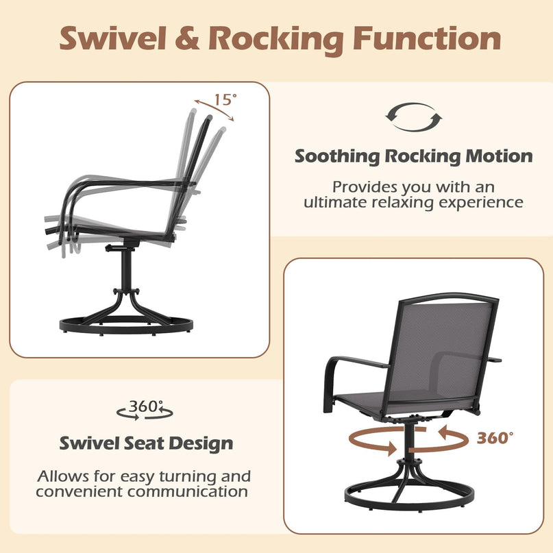 Giantex Outdoor Swivel Chairs Set of 2/4