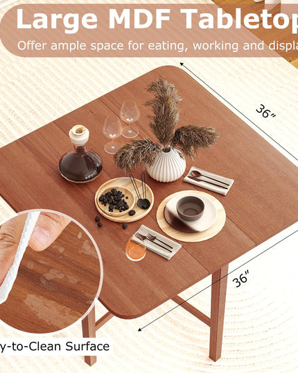 Giantex Table à Manger Extensible 91 cm avec Abattants, Piètement en X et Pieds en Bois d'Hévéa